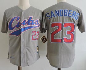 Wholesale Cheap Mitchell And Ness 1994 Cubs #23 Ryne Sandberg Grey Throwback Stitched MLB Jersey