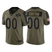 Wholesale Cheap Men's Olive Los Angeles Rams ACTIVE PLAYER Custom 2021 Salute To Service Limited Stitched Jersey