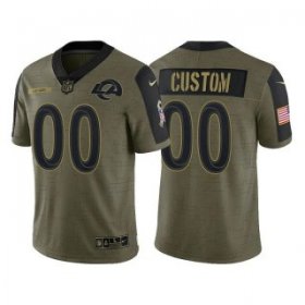 Wholesale Cheap Men\'s Olive Los Angeles Rams ACTIVE PLAYER Custom 2021 Salute To Service Limited Stitched Jersey