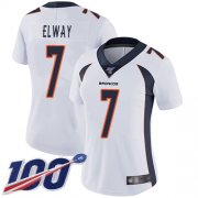 Wholesale Cheap Nike Broncos #7 John Elway White Women's Stitched NFL 100th Season Vapor Limited Jersey