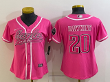 Wholesale Cheap Women's Philadelphia Eagles #20 Brian Dawkins Pink With Patch Cool Base Stitched Baseball Jersey