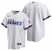 Wholesale Cheap Men's Atlanta Braves Blank 2021 White City Connect Stitched Jersey