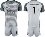 Wholesale Cheap Leicester City #1 Schmeichel Grey Goalkeeper Soccer Club Jersey