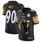 Wholesale Cheap Pittsburgh Steelers #90 T.J. Watt Men's Nike Player Signature Moves Vapor Limited NFL Jersey Black
