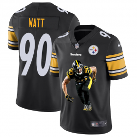 Wholesale Cheap Pittsburgh Steelers #90 T.J. Watt Men\'s Nike Player Signature Moves Vapor Limited NFL Jersey Black