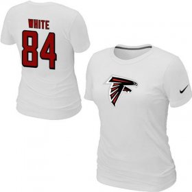 Wholesale Cheap Women\'s Nike Atlanta Falcons #84 Roddy White Name & Number T-Shirt White