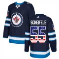 Wholesale Cheap Adidas Jets #55 Mark Scheifele Navy Blue Home Authentic USA Flag Stitched NHL Jersey