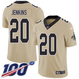 Wholesale Cheap Nike Saints #20 Janoris Jenkins Gold Men\'s Stitched NFL Limited Inverted Legend 100th Season Jersey