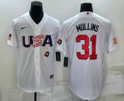 Cheap Men's USA Baseball #31 Cedric Mullins 2023 White World Classic Stitched Jerseys