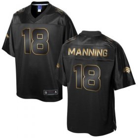 Wholesale Cheap Nike Broncos #18 Peyton Manning Pro Line Black Gold Collection Men\'s Stitched NFL Game Jersey