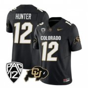 Cheap Men's Colorado Buffaloes #12 Travis Hunter Black Football Jersey