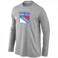 Wholesale Cheap NHL New York Rangers Big & Tall Logo Long Sleeve T-Shirt Grey