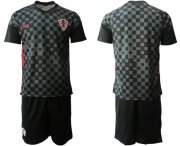 Wholesale Cheap Men 2021 European Cup Croatia black away Soccer Jerseys