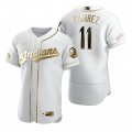 Wholesale Cheap Cleveland Indians #11 Jose Ramirez White Nike Men's Authentic Golden Edition MLB Jersey