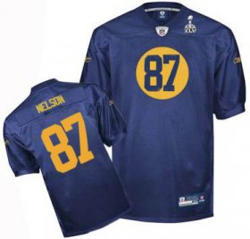 Wholesale Cheap Packers #87 Jordy Nelson Blue Super Bowl XLV Stitched NFL Jersey