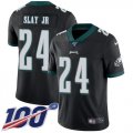 Wholesale Cheap Nike Eagles #24 Darius Slay Jr Black Alternate Men's Stitched NFL 100th Season Vapor Untouchable Limited Jersey