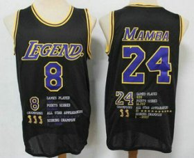 Wholesale Cheap Men\'s Los Angeles Lakers #8#24 Kobe Bryant Mamba Black Honor Swingman Jersey