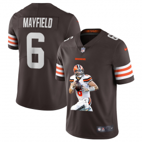 Wholesale Cheap Cleveland Browns #6 Baker Mayfield Men\'s Nike Player Signature Moves Vapor Limited NFL Jersey Brown