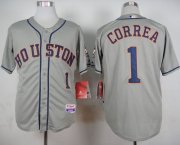 Wholesale Cheap Astros #1 Carlos Correa Grey Cool Base Stitched MLB Jersey