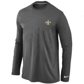 Wholesale Cheap Nike New Orleans Saints Sideline Legend Authentic Logo Long Sleeve T-Shirt Grey