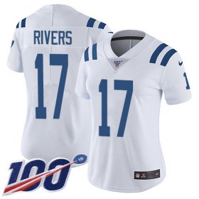 Wholesale Cheap Nike Colts #17 Philip Rivers White Women\'s Stitched NFL 100th Season Vapor Untouchable Limited Jersey