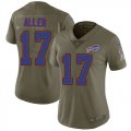 Wholesale Cheap Nike Bills #17 Josh Allen Olive Women's Stitched NFL Limited 2017 Salute to Service Jersey