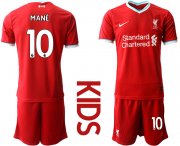 Wholesale Cheap Youth 2020-2021 club Liverpool home 10 red Soccer Jerseys