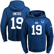 Wholesale Cheap Nike Colts #19 Johnny Unitas Royal Blue Name & Number Pullover NFL Hoodie
