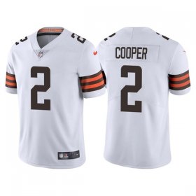 Wholesale Cheap Men\'s Cleveland Browns #2 Amari Cooper White Vapor Untouchable Limited Stitched Jersey