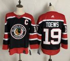 Wholesale Cheap Men's Chicago Blackhawks #19 Jonathan Toews Black With C Patch 2021 Retro Stitched NHL Jersey