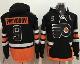Wholesale Cheap Flyers #9 Ivan Provorov Black Name & Number Pullover NHL Hoodie