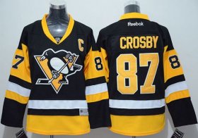 Wholesale Cheap Penguins #87 Sidney Crosby Black Stitched Youth NHL Jersey
