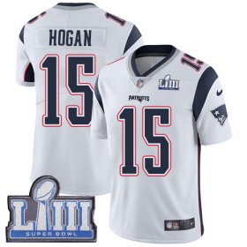 Wholesale Cheap Nike Patriots #15 Chris Hogan White Super Bowl LIII Bound Men\'s Stitched NFL Vapor Untouchable Limited Jersey