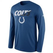 Wholesale Cheap Men's Indianapolis Colts Nike Royal Legend Staff Practice Long Sleeves Performance T-Shirt