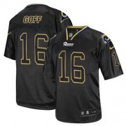 Wholesale Cheap Nike Rams #16 Jared Goff Lights Out Black Men's Stitched NFL Elite Jersey