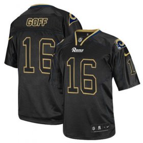 Wholesale Cheap Nike Rams #16 Jared Goff Lights Out Black Men\'s Stitched NFL Elite Jersey