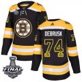 Wholesale Cheap Adidas Bruins #74 Jake DeBrusk Black Home Authentic Drift Fashion 2019 Stanley Cup Final Stitched NHL Jersey