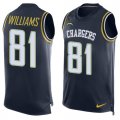 Wholesale Cheap Nike Chargers #81 Mike Williams Navy Blue Team Color Men's Stitched NFL Limited Tank Top Jersey