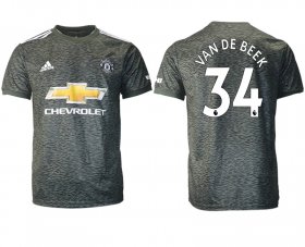Wholesale Cheap Men 2020-2021 club Manchester United away aaa version 34 black Soccer Jerseys