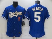 Wholesale Cheap Men Los Angeles Dodgers 5 Seager Blue Elite 2021 Nike MLB Jersey