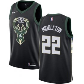 Wholesale Cheap Nike Bucks #22 Khris Middleton Black NBA Swingman Statement Edition Jersey