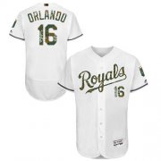 Wholesale Cheap Royals #16 Paulo Orlando White Flexbase Authentic Collection Memorial Day Stitched MLB Jersey