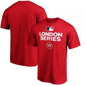 Wholesale Cheap MLB Majestic 2019 London Series Primary Logo T-Shirt - Red