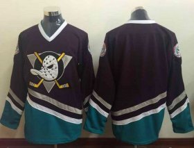 Wholesale Cheap Ducks Blank Purple/Turquoise CCM Throwback Stitched NHL Jersey