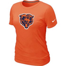 Wholesale Cheap Women\'s Chicago Bears Team Logo T-Shirt Orange