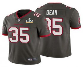 Wholesale Cheap Men\'s Tampa Bay Buccaneers #35 Jamel Dean Grey 2021 Super Bowl LV Limited Stitched NFL Jersey