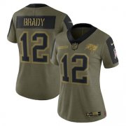 Wholesale Cheap Women's Tampa Bay Buccaneers #12 Tom Brady Nike Olive 2021 Salute To Service Limited Player Jersey