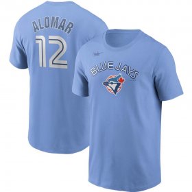 Wholesale Cheap Toronto Blue Jays #12 Roberto Alomar Nike Cooperstown Collection Name & Number T-Shirt Powder Blue