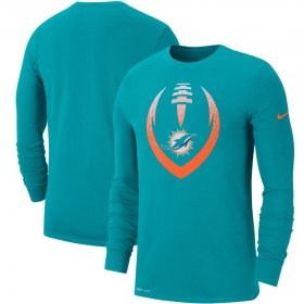 Wholesale Cheap Miami Dolphins Nike Fan Gear Modern Icon Performance Long Sleeve T-Shirt Aqua