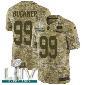 Wholesale Cheap Nike 49ers #99 DeForest Buckner Camo Super Bowl LIV 2020 Men\'s Stitched NFL Limited 2018 Salute To Service Jersey